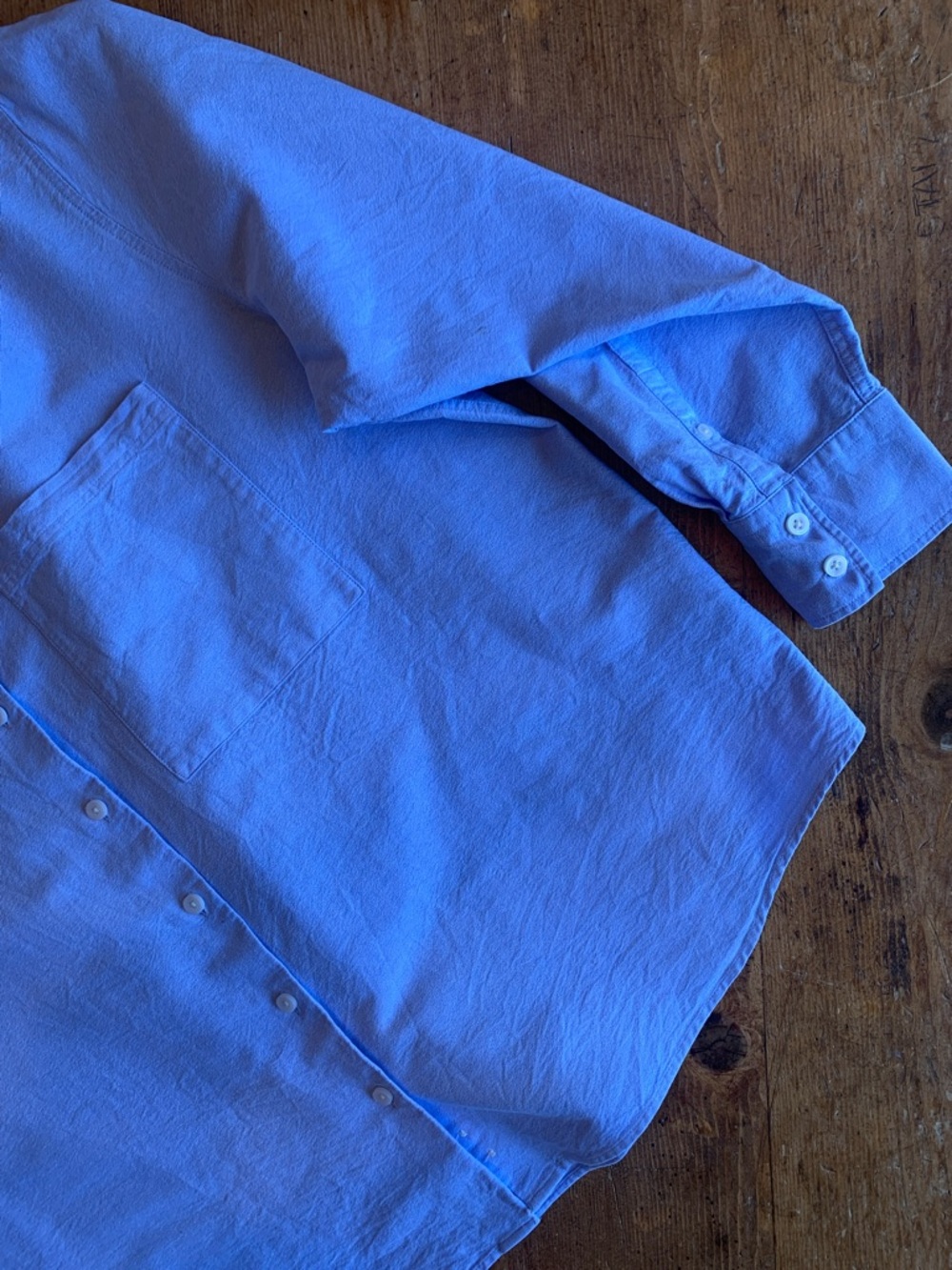 Quince Light Blue Womens Casual Button-Down Shirt - Picture 16 of 16